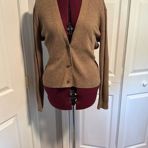 Uniqlo Brown Cardigan Sweater with Ribbed Knit Size Large